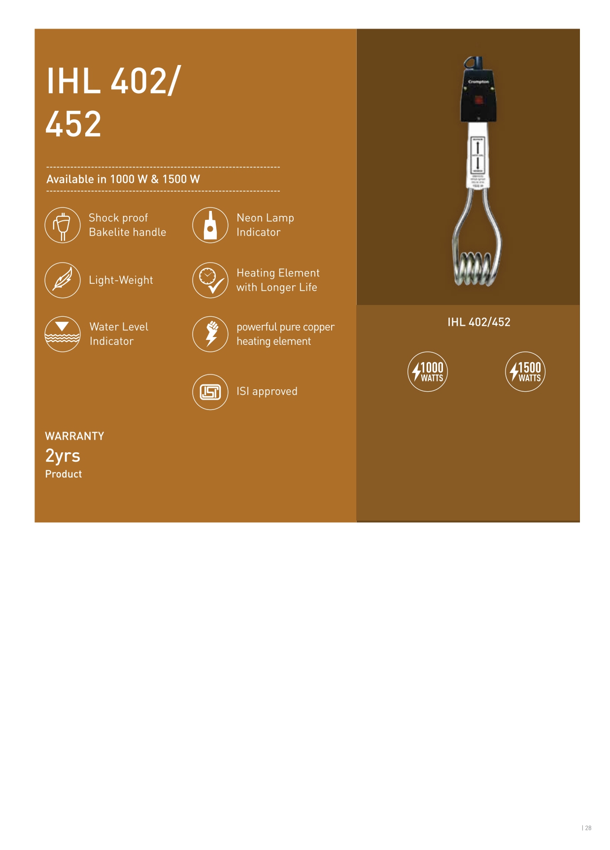 Crompton IHL 402, 452